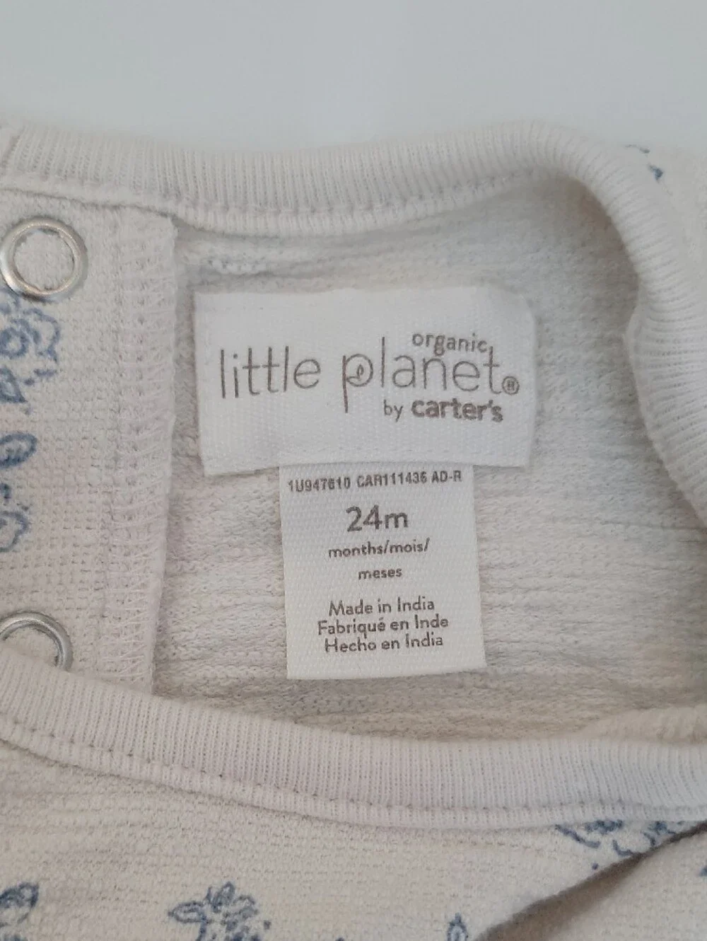 Little Planet by Carter's Organic Cottom Cream Floral Sleeveless Romper jumpsuit